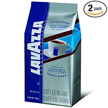 Lavazza Gran Filtro Whole Bean Coffee Blend, Dark Roast, 2.2-Pound Bags (Pack of 2)