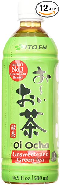 Ito En Oi Ocha Green Tea, Unsweetened, 16.9 Fluid Ounce (Pack of 12), Unsweetened, Zero Calories, with Antioxidants, Excellent Source of Vitamin C