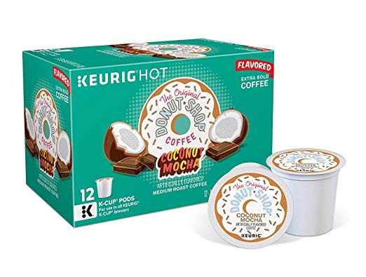 The Original Donut Shop Coconut Mocha Single-Serve K-Cup Pods, Medium Roast Coffee, 12-Count Box (Pack of 2) [Retail Packaging]