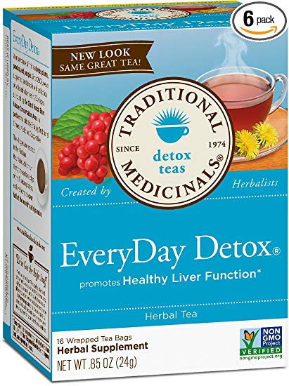 Traditional Medicinals Organic EveryDay Detox Tea, 16 Tea Bags (Pack of 6)