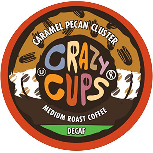 Crazy Cups Flavored Decaf Coffee, for the Keurig K Cups 2.0 Brewers, Caramel Pecan Cluster, 22 Count