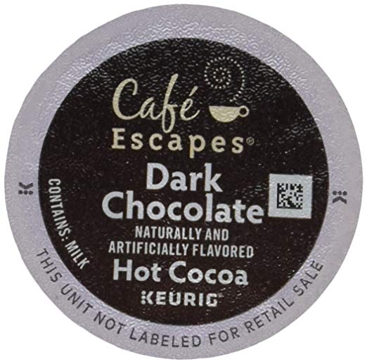 Café Escapes Hot Cocoa, Dark Chocolate, K-Cup Portion Pack for Keurig Brewers, 24-Count