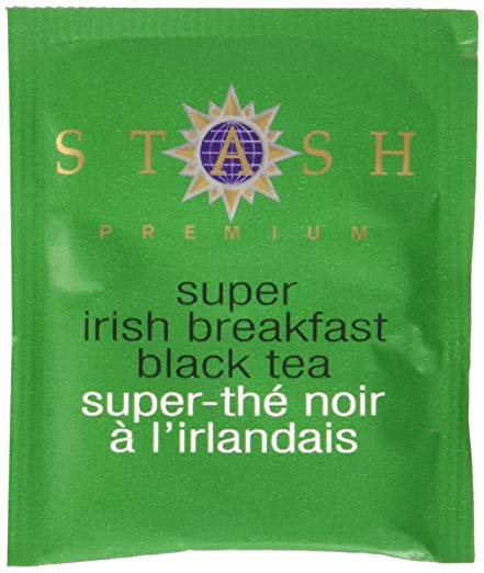 Stash Tea Super Irish Breakfast Black Tea 100 Count Box of Tea Bags in Foil (packaging may vary) Individual Black Tea Bags for Use in Teapots Mugs or Cups, Brew Hot Tea or Iced Tea