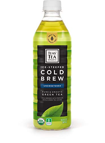 Teas' Tea Organic Cold Brew Unsweetened Green Tea, (Pack of 12), Organic, Zero Calories, No Sugars, No Artificial Sweeteners, Antioxidant Rich, High in Vitamin C
