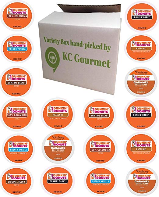 24 Count - Variety pack of Dunkin Donuts Coffee K Cups for All Keurig K Cup Brewers - (6 flavors, NO DECAF, 4 K cups each flavor)