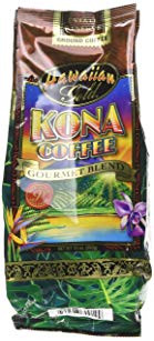 Kona Hawaiian Gold Kona Coffee, Gourmet Blend Ground Coffee, 10 Ounce