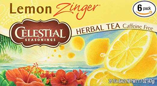 Celestial Seasonings Herbal Tea, Lemon Zinger, 20 Count (Pack of 6)