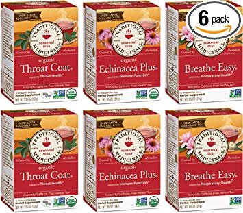 Traditional Medicinals Organic Seasonal Care Variety Pack Teas, 16 Tea Bags (Pack of 6)