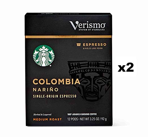 Starbucks Colombia Nariño Espresso Verismo Pods (24 Count)