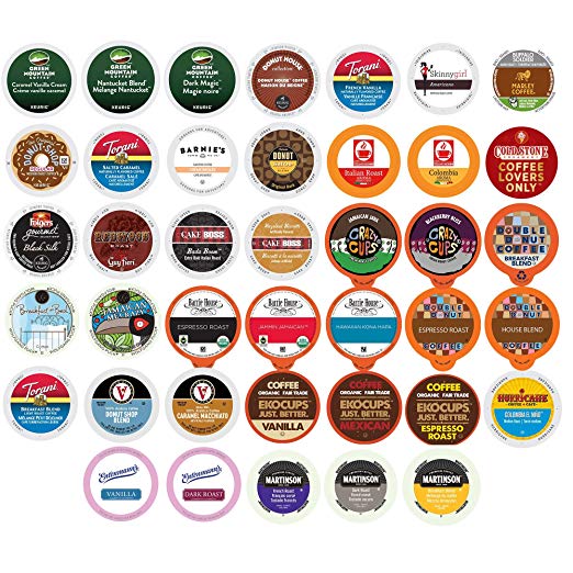 Coffee Variety Sampler Pack Single Serve Cups for Keurig K-Cup Brewers, 40 Count (Premium Sampler)