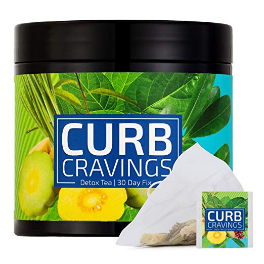Curb Cravings Detox Tea - 30 Day Weight Loss Teatox with Garcinia Cambogia & Yerba Matte For Appetite Suppression