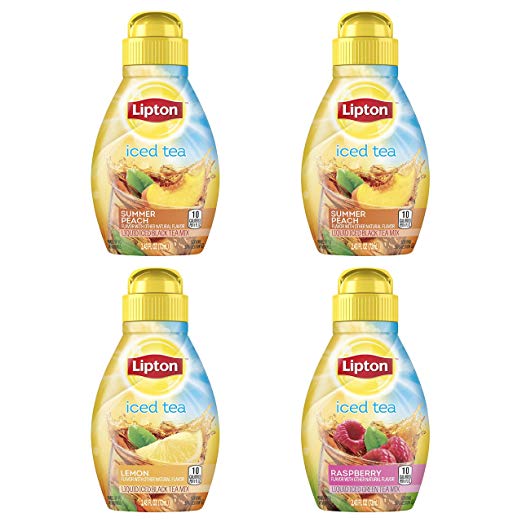 Lipton Liquid Iced Tea Mix, Tea Variety Pack, 9.72 oz, 4 count