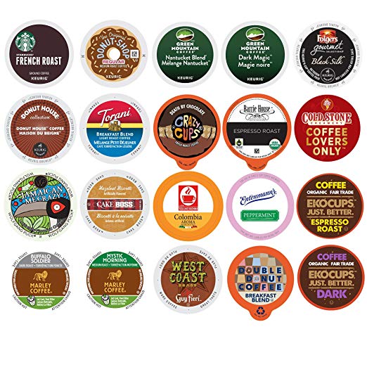 Custom Variety Pack Coffee Sampler for Keurig K-Cup Brewers, 20 Count