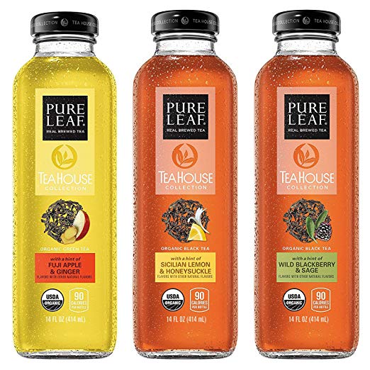 Pure Leaf Tea House Collection, Organic Iced Tea Variety Pack, 14 Ounce Bottles, Pack of 8
