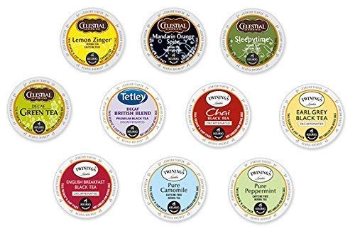 30 Count - Variety Decaf Tea K-Cup for Keurig K Cup Brewers and 2.0 Brewers - (10 Flavors, 3 K-Cups each)
