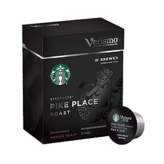 Starbucks Pike Place Roast Coffee Verismo Pods, 12 Count