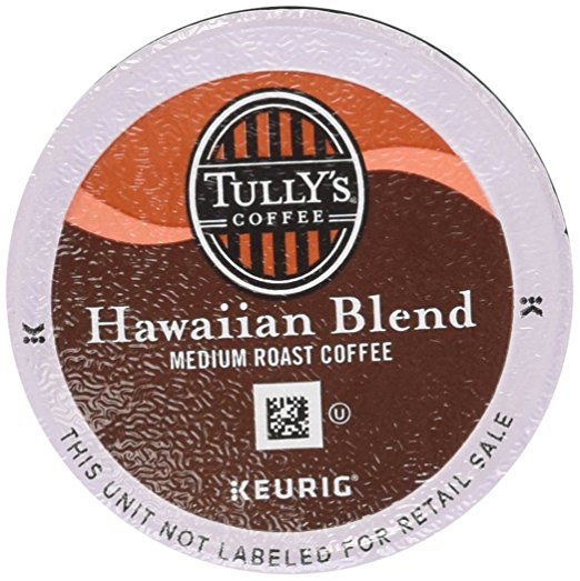Keurig, Tully's Hawaiian Blend, Medium Roast Coffee Extra Bold 24 K-Cup Single Serve Packs