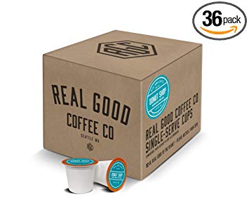 Real Good Coffee Co Recyclable K Cups, Donut Shop Medium Roast, For Keurig K-Cup Brewers, 36 Single Serve Coffee Pods