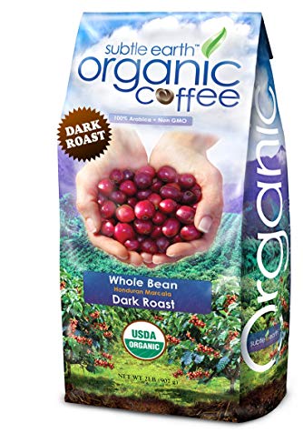 2LB Cafe Don Pablo Subtle Earth Organic Gourmet Coffee - Dark Roast - Whole Bean Coffee - USDA Certified Organic Arabica Coffee - (2 lb) Bag