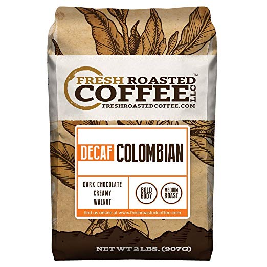 100% Colombian Decaf Coffee, Whole Bean Bag, Fresh Roasted Coffee LLC. (2 LB.)