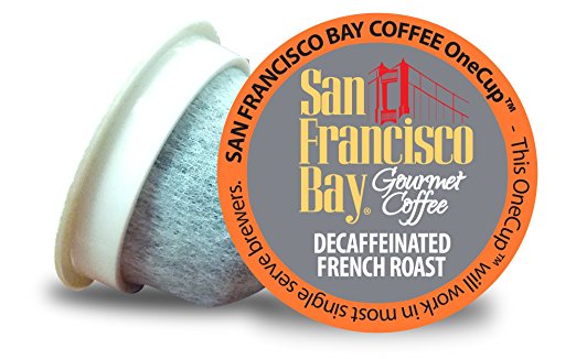 San Francisco Bay OneCup Decaf French Roast (36 Count) Single Serve Coffee Compatible with Keurig K-cup Brewers Single Serve Coffee Pods, Compatible with Cuisinart, Bunn, iCoffee single serve brewers