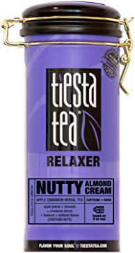 Apple Cinnamon Herbal Tea | NUTTY ALMOND CREAM 6.2 Ounce Tin by TIESTA TEA | Caffeine Free | Loose Leaf Herbal Tea Relaxer Blend | Non-GMO