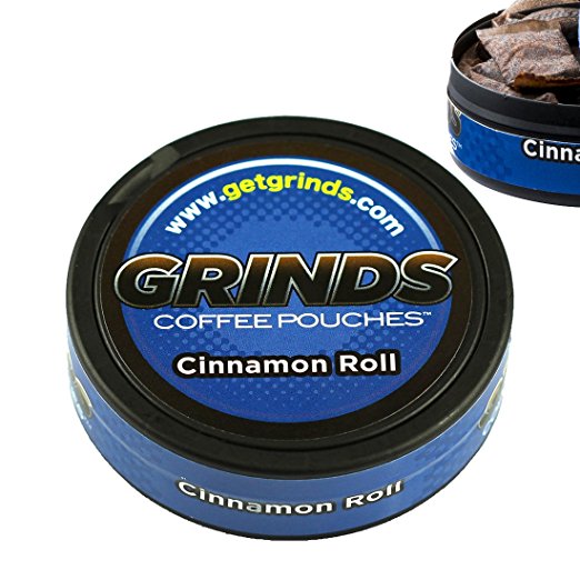 Grinds Coffee Pouches - 6 Cans - Cinnamon Roll - Tobacco Free Healthy Alternative