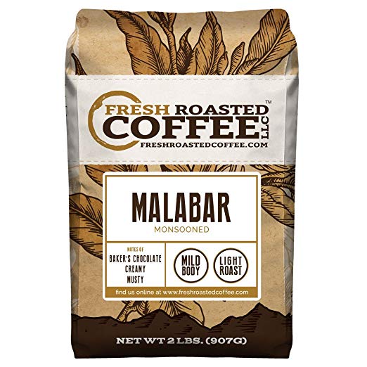 Monsooned Malabar AA Coffee, Whole Bean Coffee, Fresh Roasted Coffee LLC. (2 lb.)