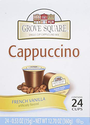 Grove Square Cappuccino Cups, French Vanilla, Single Serve Cup for Keurig K-Cup Brewers, 24 Count (Pack of 2)
