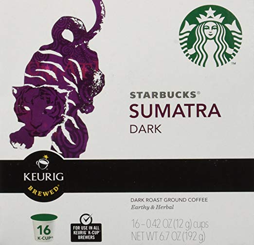 Keurig Starbucks Sumatra Dark Roast 16-Count K-Cups, 6.7oz
