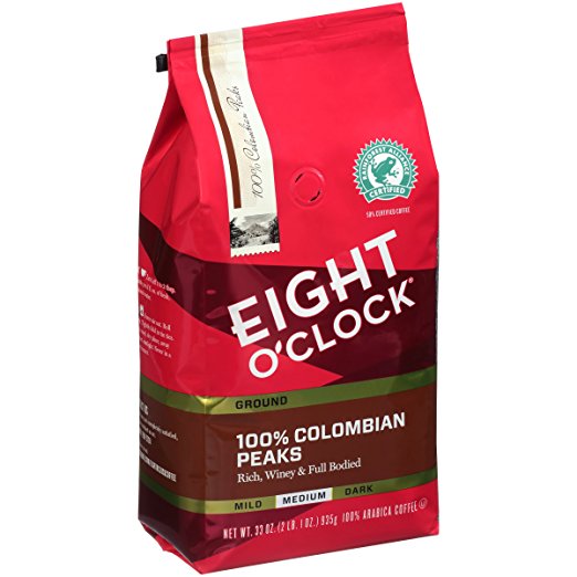 Eight O'Clock Ground Coffee, 100% Colombian Peaks, 33 Ounce
