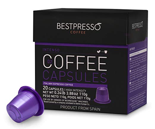 Bestpresso Coffee for Nespresso OriginalLine Machine 120 pods Certified Genuine Espresso Intenso Blend(High Intensity), Pods Compatible with Nespresso OriginalLine 60 Days Satisfaction Guarantee