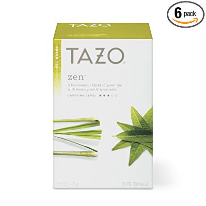 Tazo Zen Green Tea Filterbags, 20 Count (Pack of 6)