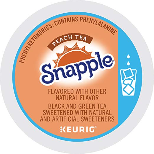 Snapple Peach Iced Tea Keurig Single-Serve K-Cup Pods, 72 Count (6 Boxes of 12 Pods)