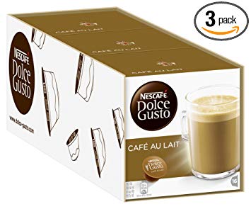 Nescafe Dolce Gusto Caf? Au Lait (Pack of 3, Total 48 Capsules)