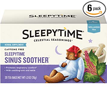 Celestial Seasonings Wellness Tea, Sleepytime Sinus Soother, 20 Count (Pack Of 6)