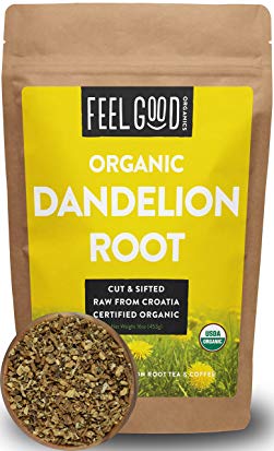 Organic Dandelion Root - Cut & Sifted - 16oz Resealable Bag (1lb) - 100% Raw From Croatia - by Feel Good Organics