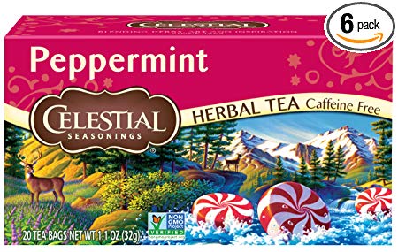 Celestial Seasonings Herbal Tea, Peppermint, 20 Count (Pack of 6)