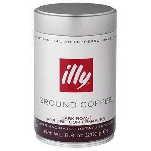 Illy Caffe Scuro Drip Dark Roast Ground Coffee 8.8-Ounce Tins (Pack of 2)
