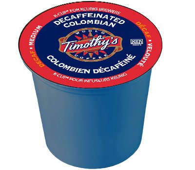 Timothy's World Coffee DECAF Colombian 4 Boxes of 24 K-Cups for Keurig Brewers