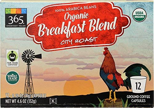 365 Everyday Value, Organic Breakfast Blend City Roast Coffee Capsules, 12 ct