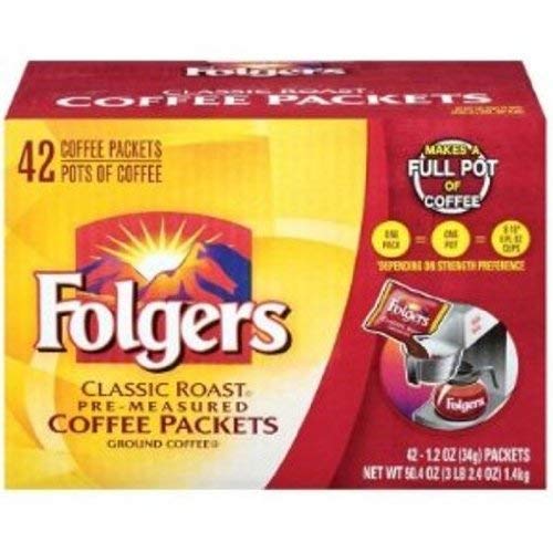 Folgers Classic Roast Coffee Packets, 42-Count