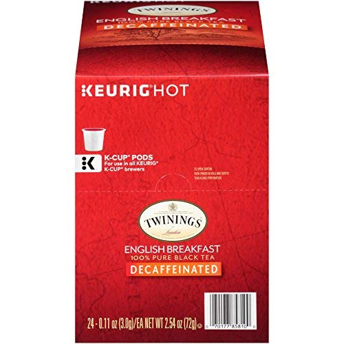 Twinings of London Decaffeinated English Breakfast Tea K-Cups for Keurig, 24 Count