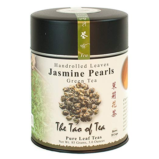The Tao of Tea, Handrolled Jasmine Pearls Green Tea, Loose Leaf, 3 Ounce Tin