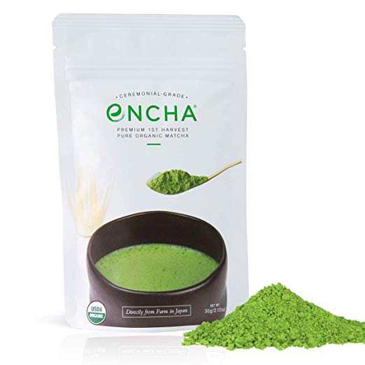 Encha Organic Matcha Green Tea Powder (Ceremonial Grade, Premium First Harvest Directly from Farm in Uji, Japan, 30g/1.06oz Size)