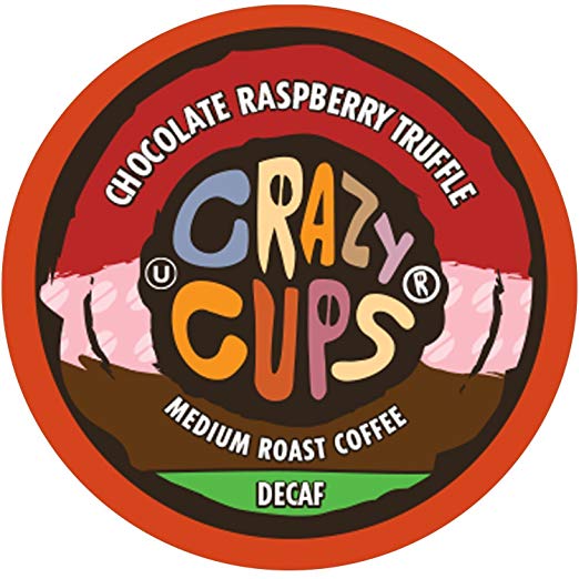 Crazy Cups Flavored Decaf Coffee, for the Keurig K Cups Coffee 2.0 Brewers, Decaf Chocolate Raspberry Truffle, 22 Count