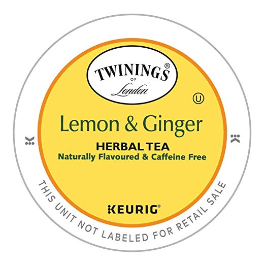 Twinings Lemon and Ginger Herbal Tea, Keurig K-Cups, 48 Count
