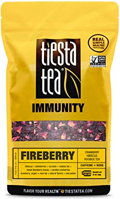 Cranberry Hibiscus Rooibos Tea | FIREBERRY 1 Lb Bag by TIESTA TEA | Caffeine Free | Loose Leaf Herbal Tea Immunity Blend | Non-GMO