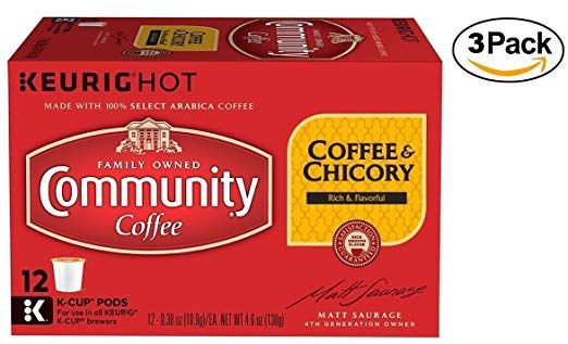 Community Coffee New Orleans Blend Coffee & Chicory Single-Serve K-Cups, 36 Count