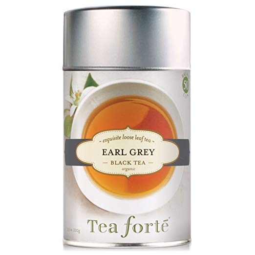 Tea Forte EARL GREY Organic Loose Leaf Black Tea, 3.5 Ounce Tea Tin